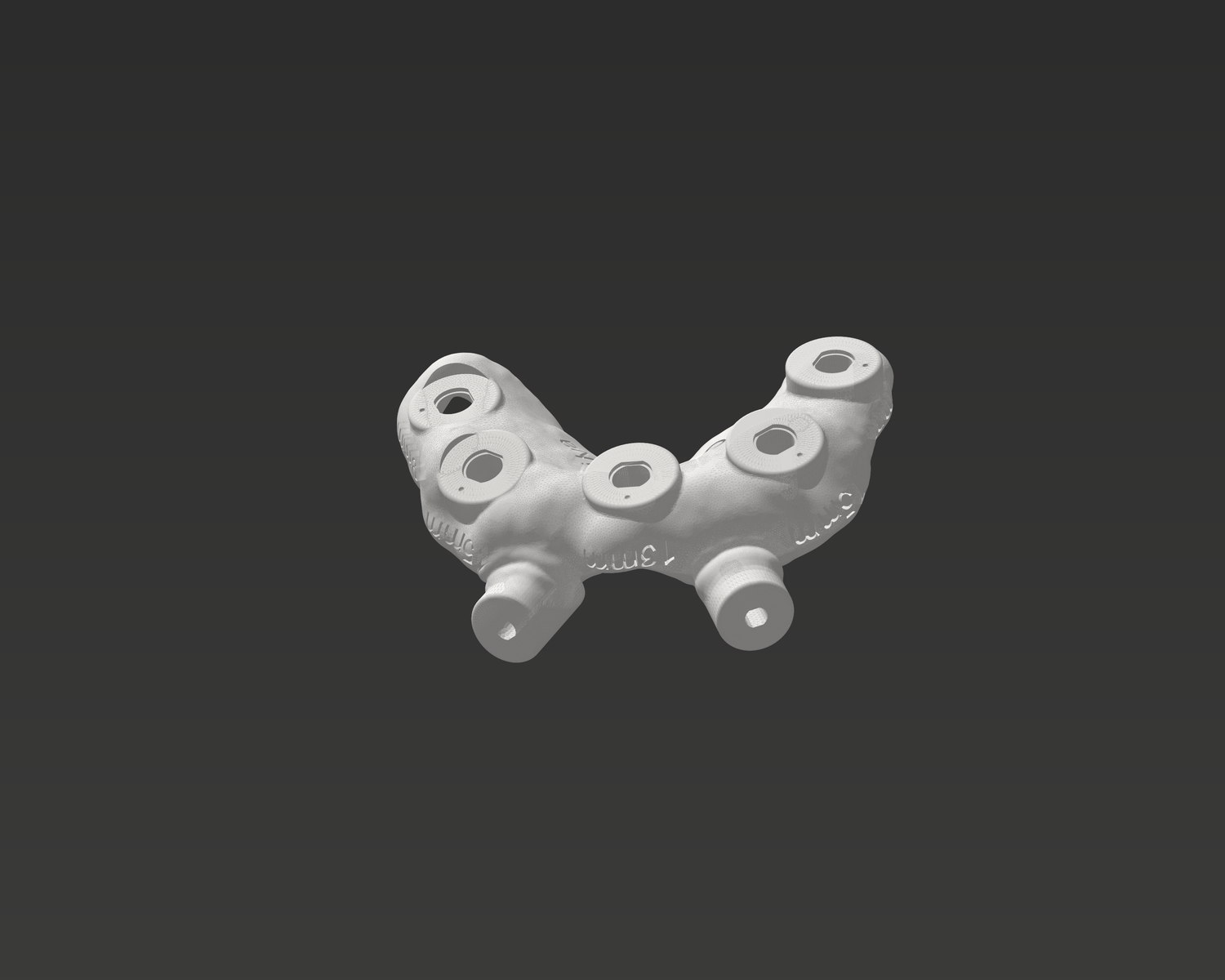 Simulated mucosa-supported surgical guide for an edentulous maxilla